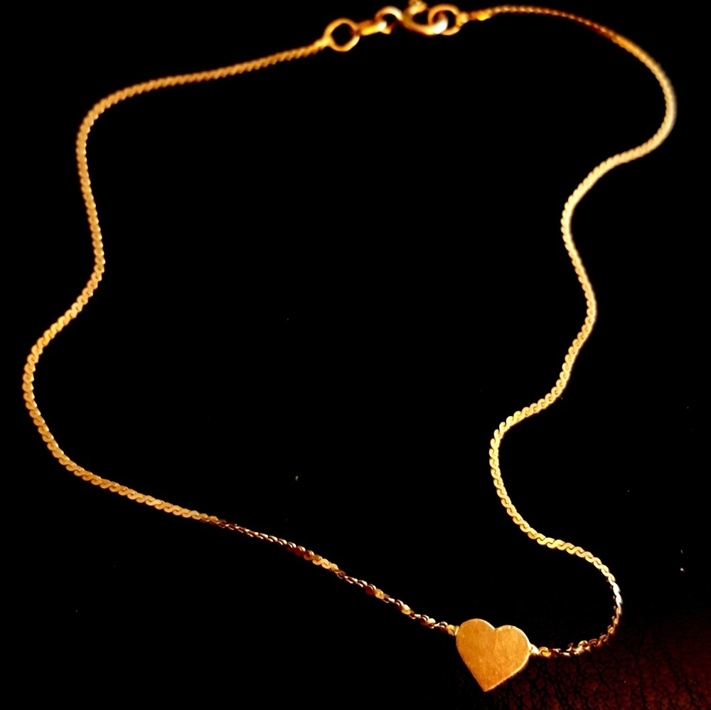 Solid 14k yellow gold heart bracelet